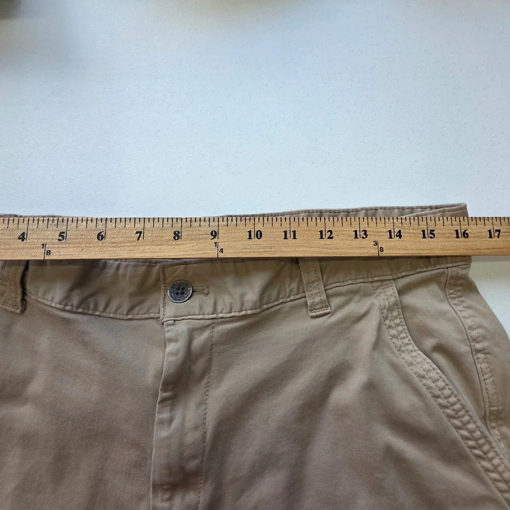 Calvin Klein Jeans Mens Khaki Chino Shorts Size 34 Tan Stretch Cuffed Flat Front